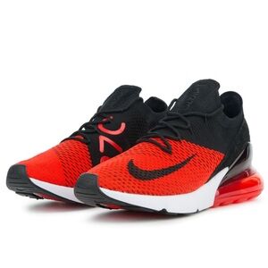 Nike Air Max 270 Flyknit Bred Red Black Men’s Sneakers (AO1023-601) Size 10.5
